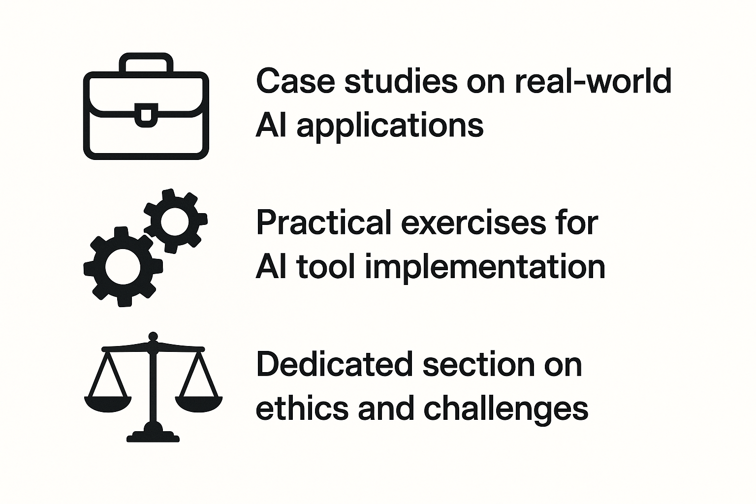 Comprehensive AI in Business Communication - Illustration highlighting textbook features: AI case studies, implementatio