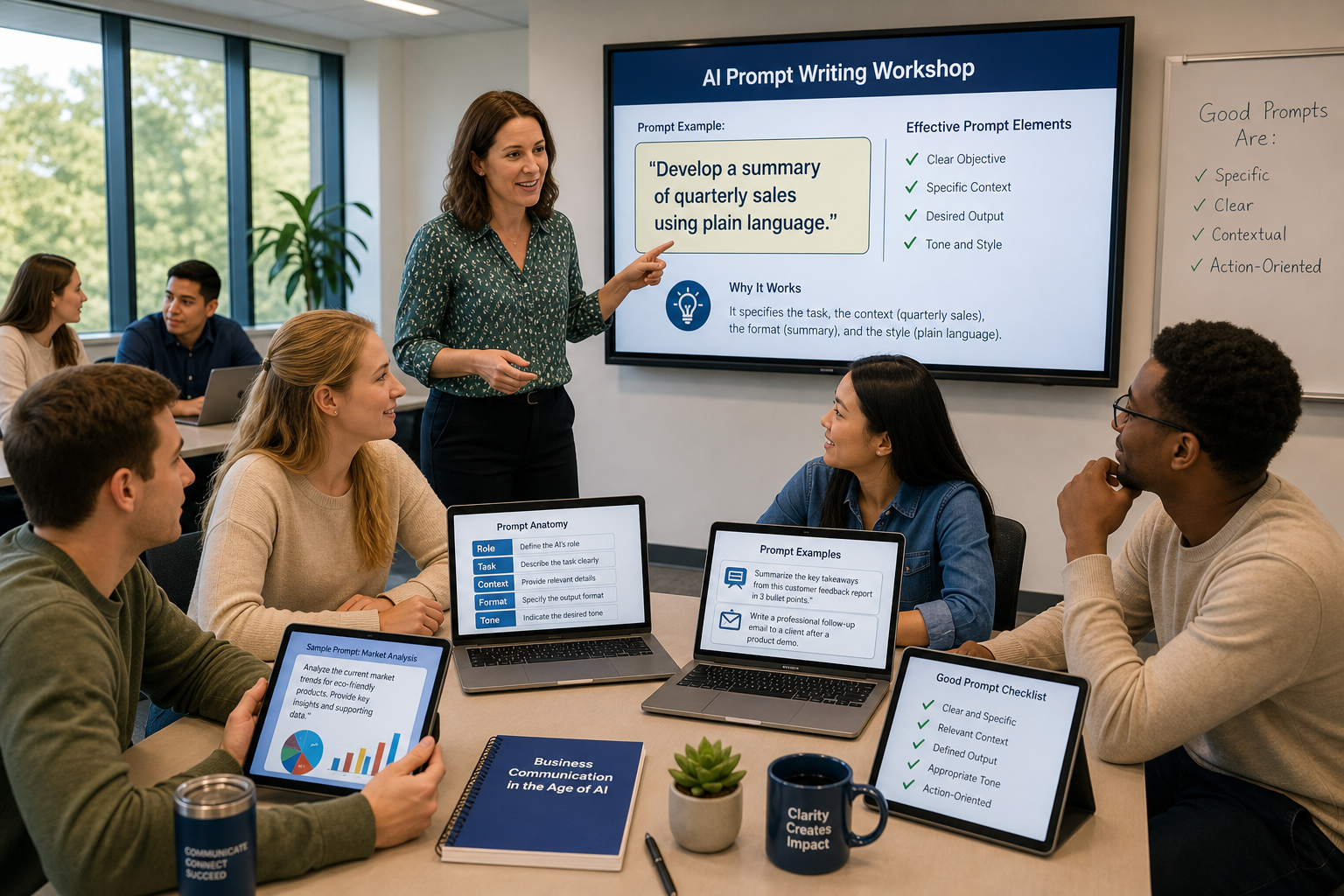 Teaching AI Prompt Writing classroom teaching example